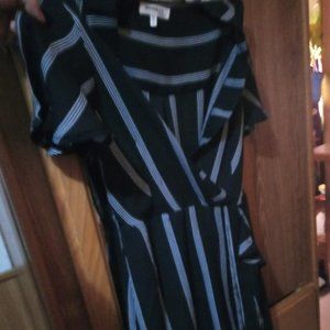 Monteau striped crossover empire waist mini dress